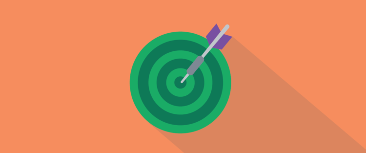 A dart on the bullseye, representing a legal research goal