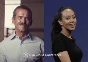 Clio Cloud Conference keynote speakers Colonel Chris Hadfield and Haben Girma.
