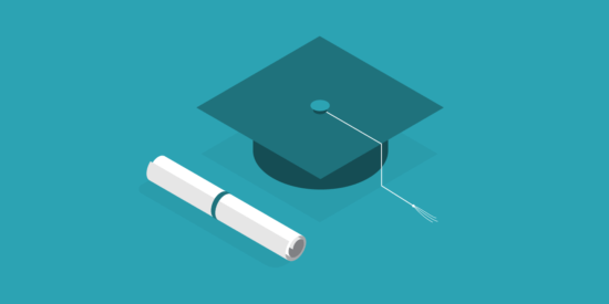 illustration of a grad hat and diploma