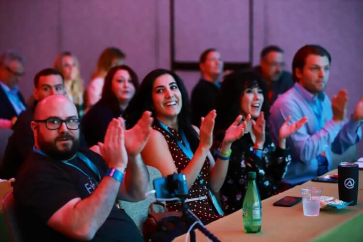 2019 Clio Cloud Conference attendees react to a speaker
