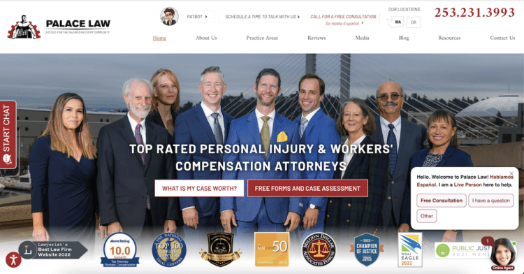 Palace Law firm website