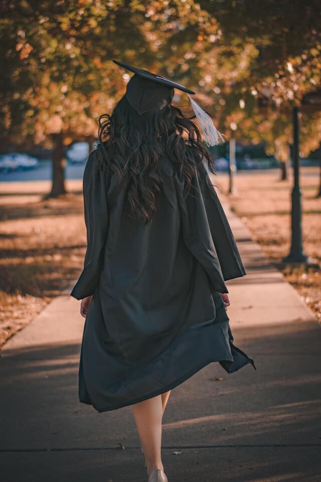 woman in graduation gown