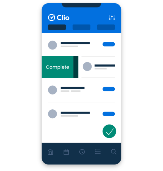Clio Manage Mobile Simplified UI Case Management Clio Mobil