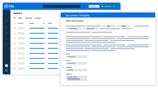 Clio Manage Simplified UI Case Management Document Management Matters Documents