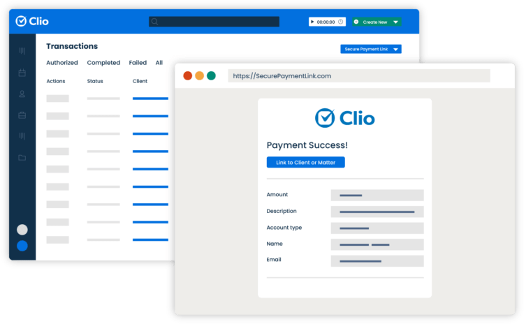 Clio Manage Simplified UI Clio Payments Secure Payment Link