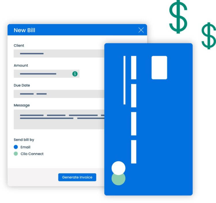 Graphic which shows legal billing software for a mac