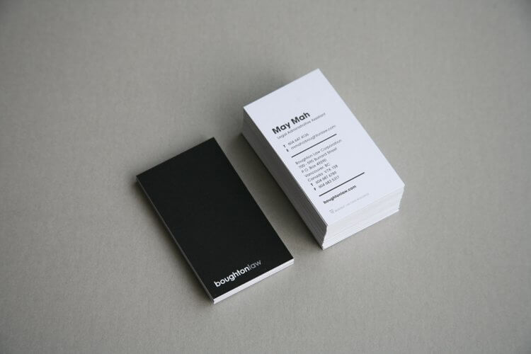 Boughton Law business card design example