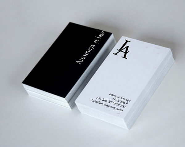 Letterman Attorneys business card design example