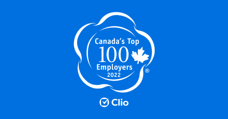 Clio Recognized as Canada's Top 100 Employers