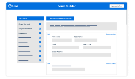 Form Builder - Clio Grow