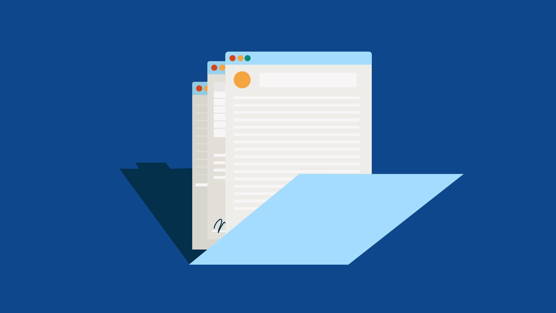Documents in a file folder