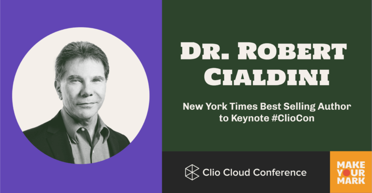 Image of Robert Cialdini at 2022 Clio Cloud Conference
