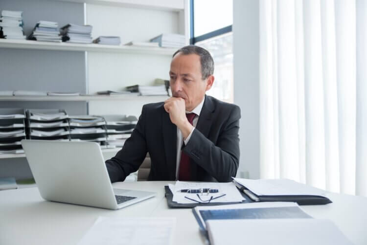 Image of lawyer staring at computer