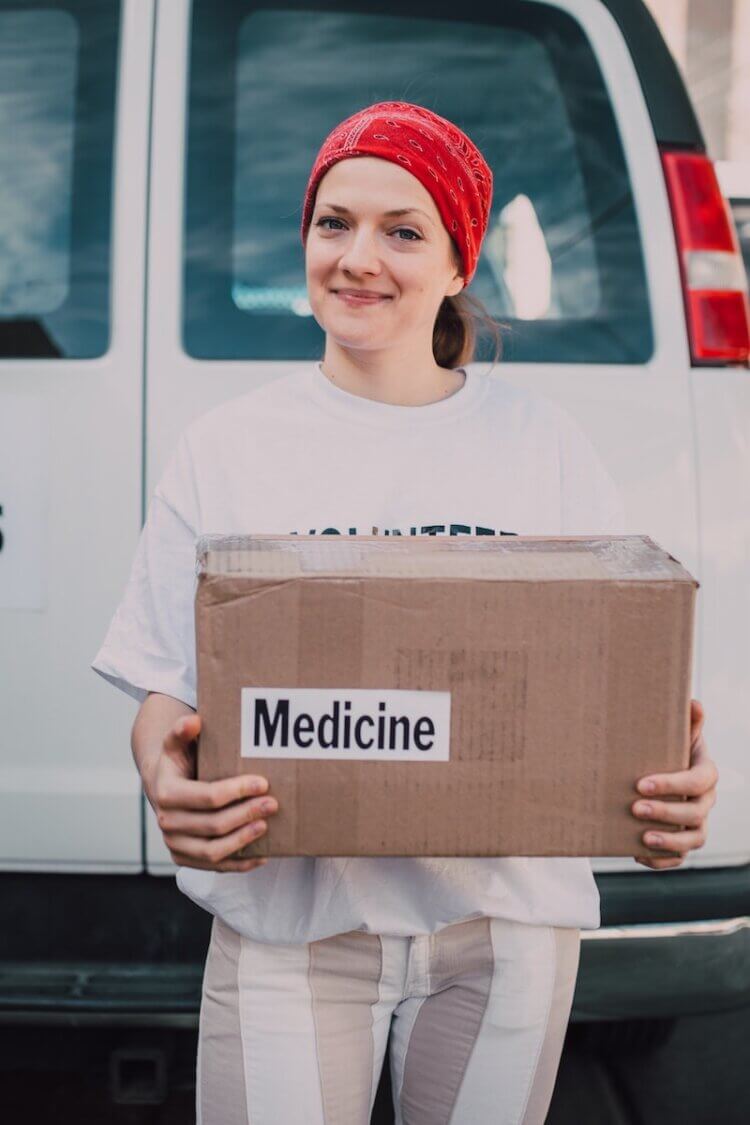 A family lawyer volunteers at a local medical supply drive