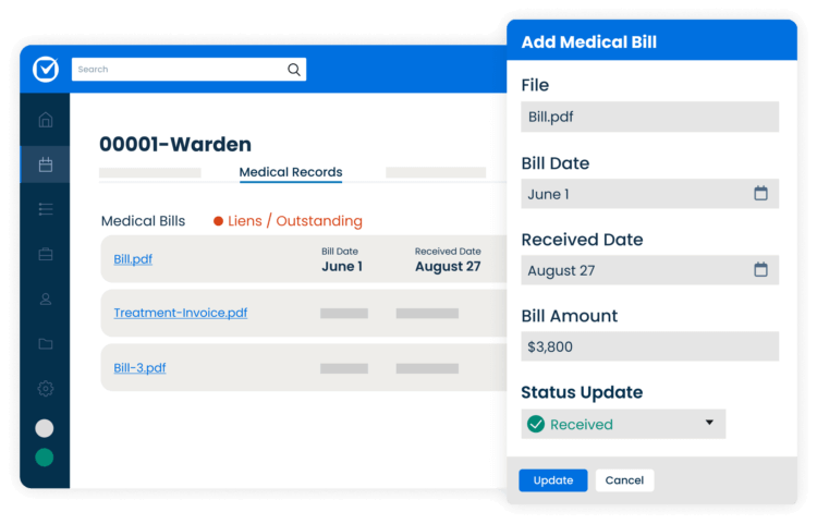 Clio's Personal injury case management software | Adding a Medical Bill