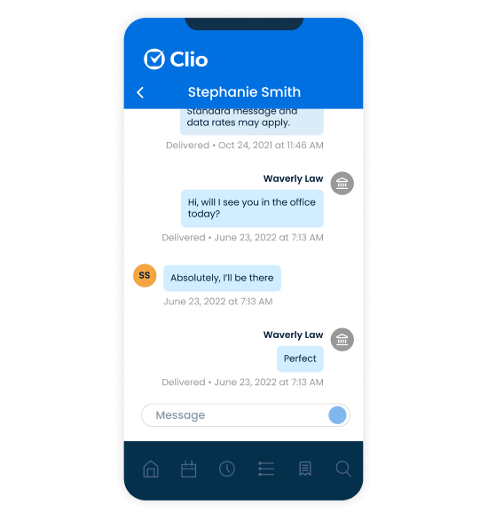 Mobile product interface of client messaging