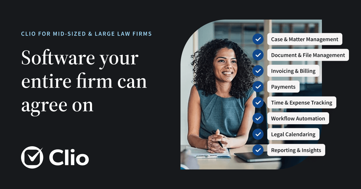 Software to transform mid-sized law firms | Clio