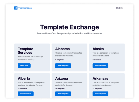 Clio Draft Template Exchange