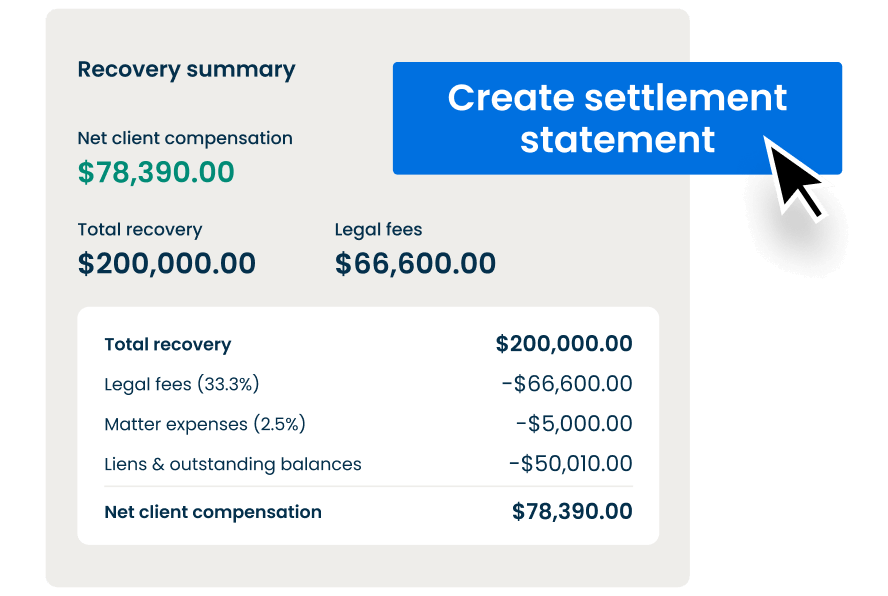 Simplified Product UI NA PI Settlement Statement Mobile