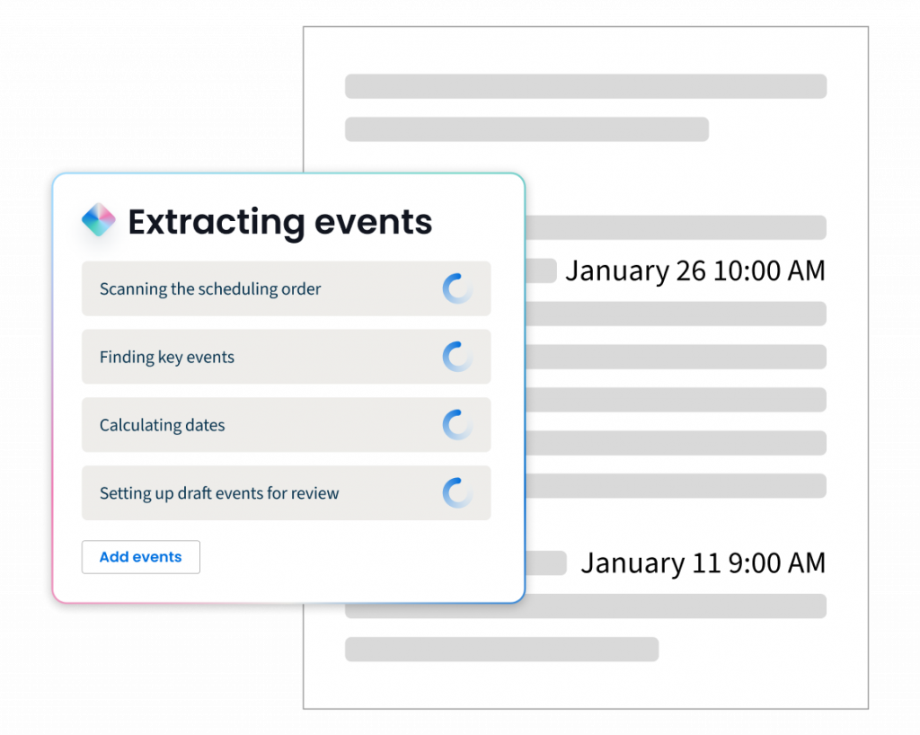 Clio Manage NA Manage AI Prospect Turn court documents into deadlines automatically