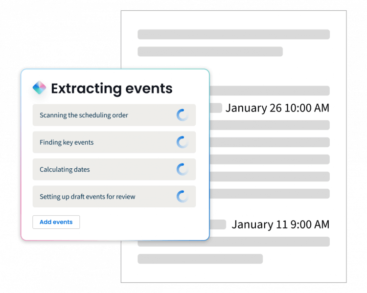 Clio Manage NA Manage AI Prospect Turn court documents into deadlines automatically