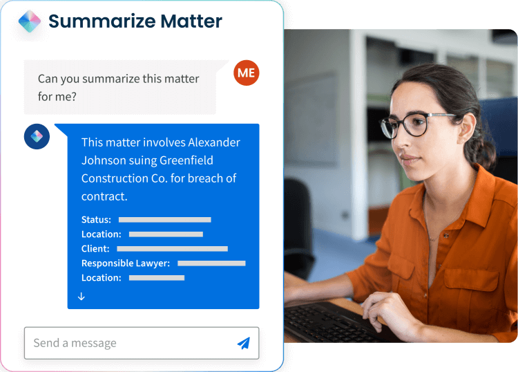 Simplified Product UI Clio Manage Features Leverage Legal AI CA