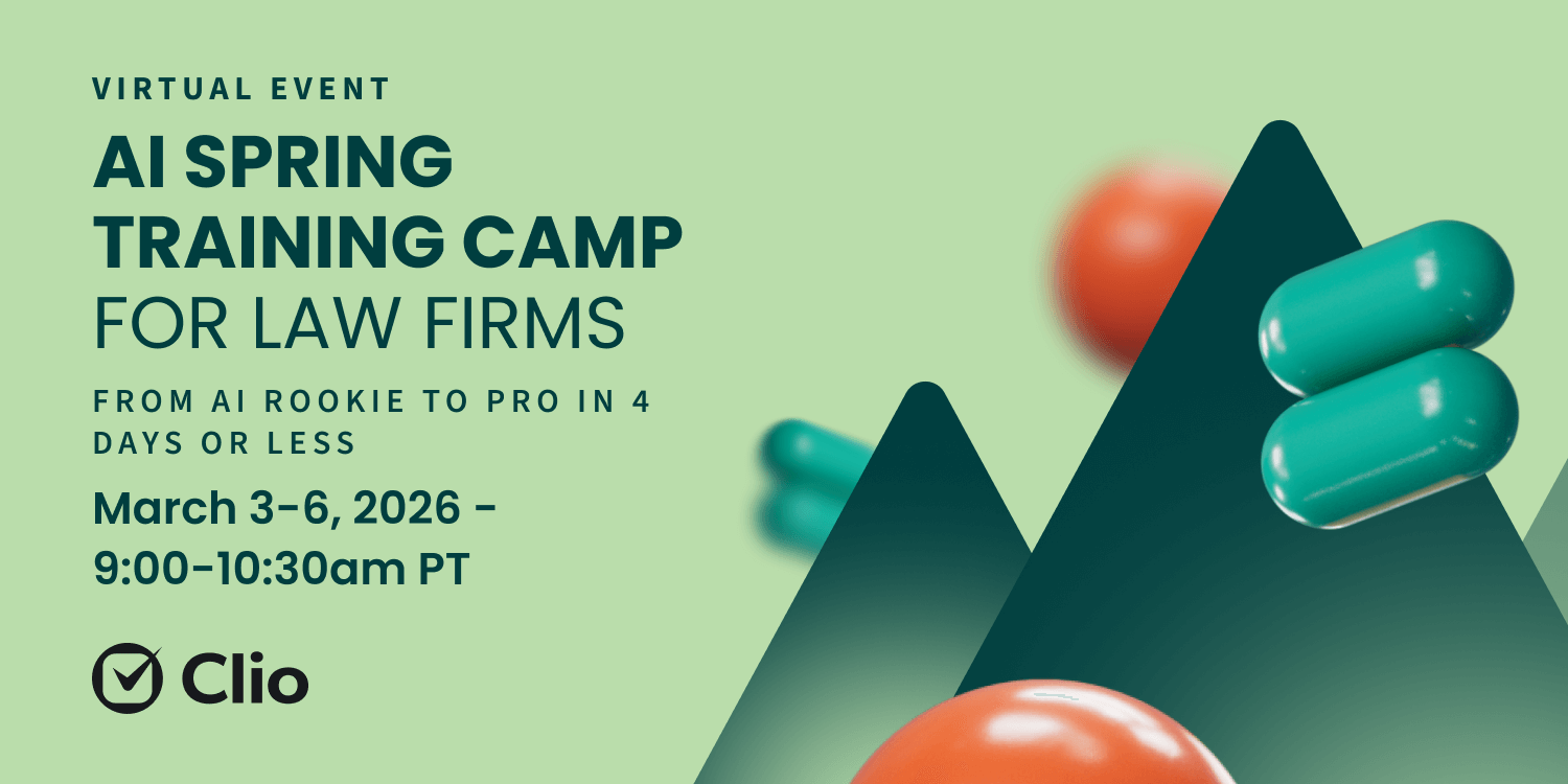 [CLE] AI Spring Training Camp for Legal Professionals | Clio