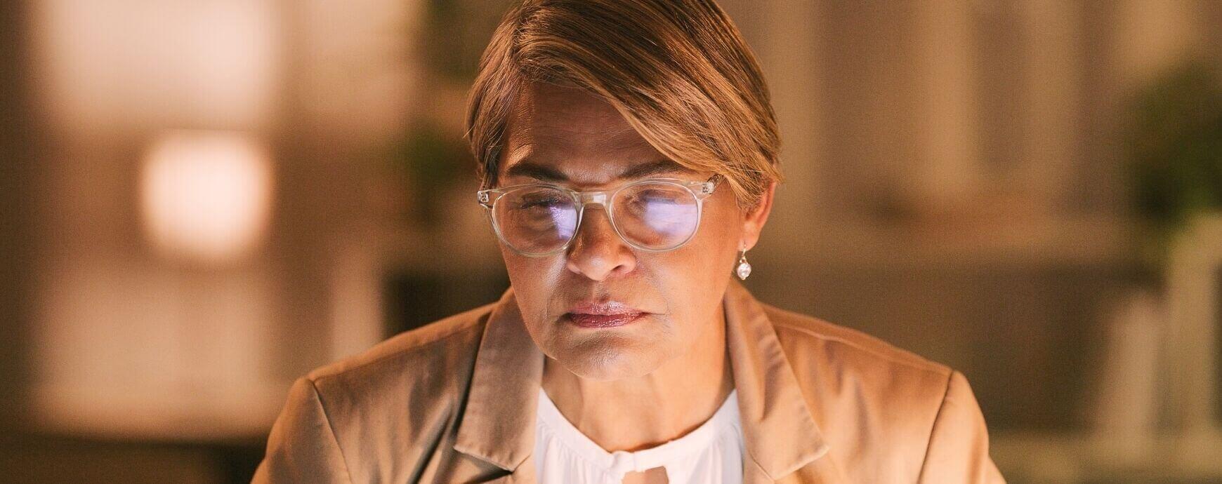 Lawyer looking at screen - Verification is non-negotiable