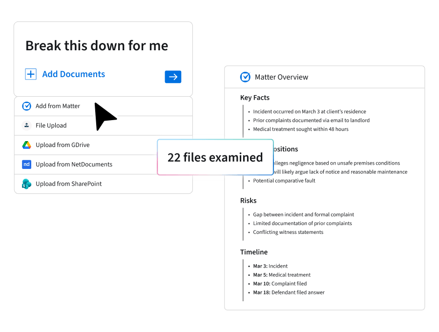 Clio Work NA Clio Work Standalone Get a complete structured view of your matter in seconds