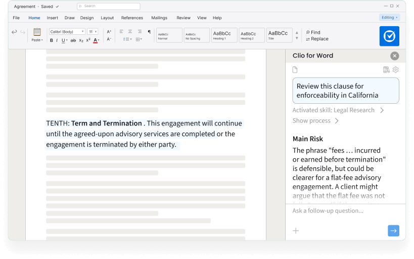 Clio for Word Full Screen April Release Report