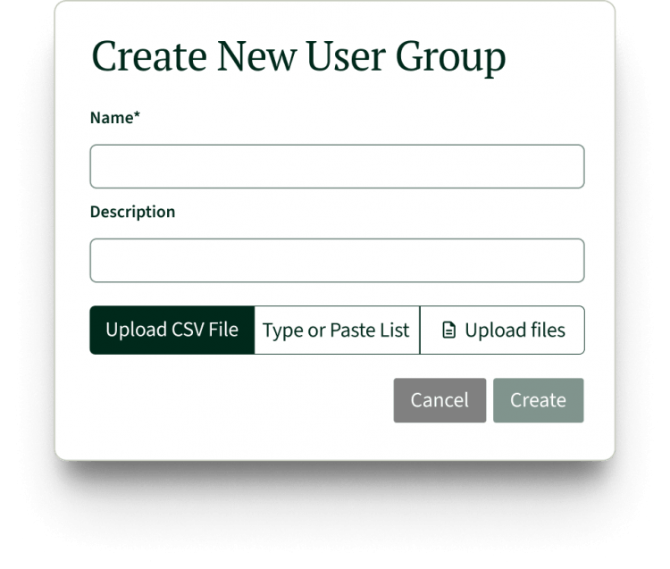 Create New User Group - April Release Report