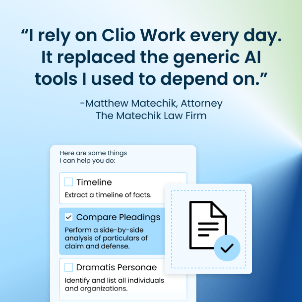 Clio Work testimonial: 
