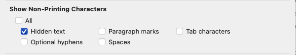 How to find hidden text in Microsoft Word for Mac users