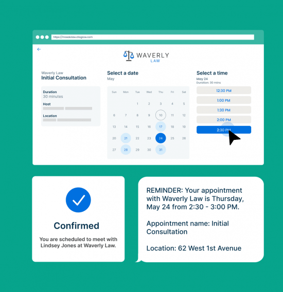 Clio Grow -Book appointments with no back and forth