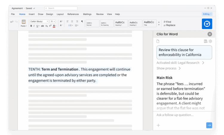 Clio for Word - What's new in Clio Work